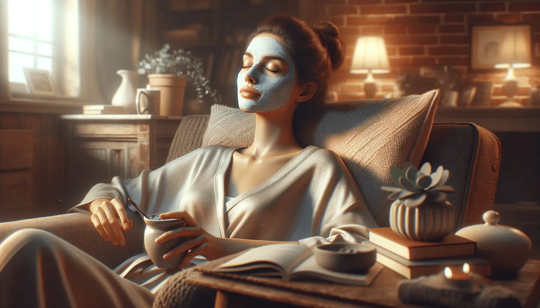 a woman relaxing with a beauty mask on her face, symbolizing self-care and the importance of skincare routines.